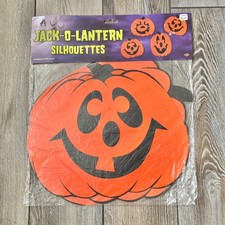 Vintage Sealed 4 Pack Beistle Jack-O-Lantern Die Cut Wall Decoration 1991 New picture