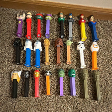 Mixed Lot VINTAGE PEZ Dispensers Star Wars/Marvel/DC/Chuck E Cheese/Ninja Turtle picture