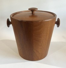 Vintage MCM Danish Digsmed Mid Century Modern Teak Wood Denmark Ice Bucket 11” picture