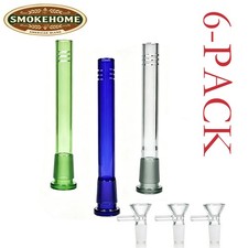 6-PACK 5.25in Down stems + 14mm Round Glass Bong For Glass Bongs Tobacco Smoking picture