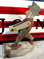 Antique Weathered Folk Art Uncle Sam Patriotic Americana Whirligig - pump action picture