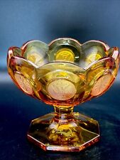 Vintage - Fostoria Glass - Coin Candy Dish Open Jam Jelly Bowl Amber Footed 1887 picture