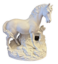 Vintage White Bisque Figure Of A Horse  8 inches picture