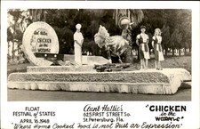 St. Petersburg FL Chicken in the Woodpile Float c1940s Real Photo Postcard bhn picture