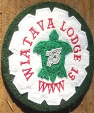 VINTAGE- OA WIATAVA LODGE 13 -  75TH 1915-1990 FELT ROUND Investment PATCH picture