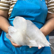 4.7LB Large Natural White Clear Quartz Crystal Cluster Rough Healing Specimen picture