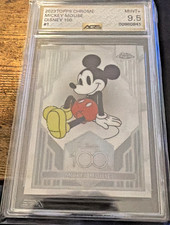 2023 TOPPS CHROME DISNEY 100  #1 MICKEY MOUSE AGS 9.5 MINT+ picture