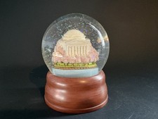 Vintage Smithsonian Jefferson Memorial Cherry Blossom Snow Globe Washington DC picture