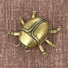 Brass Insect Figurine Beetle Small Statue Home Ornaments Animal Figurines Gift picture