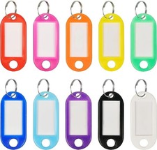 50/30/10Pcs Plastic Key Tags Name ID Labels with Split Rings for Keys & Baggage picture