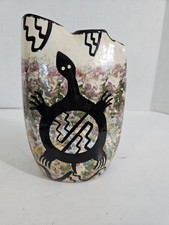 Vintage Mana Trijillo Apache Wedding Vase with Turtle Design Mid Size 7