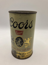 Vintage Coors Banquet Beer Flat Top Steel Can Golden Colorado Church Key picture