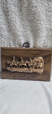 Vintage Grand Canyon Arizona Mule Train Wood Wall Plaque Souvenir picture