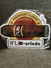 Nub by Olivia “Nub-erlode” Die-cut Metal Cigar Sign New Man Cave Decor picture