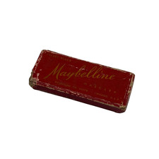 Vintage 1930s Maybelline Velvet Black Mascara Brush Original Red Box picture