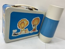 VINTAGE BLUE CHILDREN LUNCHBOX AND THERMOS - UNUSED picture