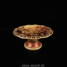 Jingdezhen Enamel Colored Picture High Foot Fruit Plate Porcelain Decoration picture
