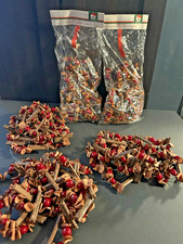 Lot of 5 Vintage Kurt Adler Santa's World Wood Bead Christmas Garlands picture