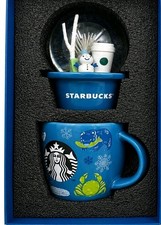 Starbucks Japan Hokkaido Snow Globe Mug Blue Limited Edition New in Box NIB picture