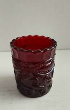 L. G. Wright Glass Ruby Red Beaded Eye Winker Over Scroll Toothpick Holder picture
