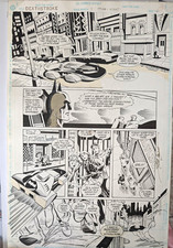 DC Comics Deathstroke Original Interior Page w/ Batman Signed Steve Irwin 1992 picture