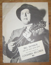 1940's Bill Monroe Photograph & List of Columbia Records, Bill & Boys On Back picture
