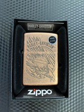 ZIPPO lighter new in box NIB HARLEY DAVIDSON art COLLECTIBLE biker brass EAGLE x picture