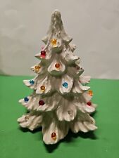 VINTAGE CERAMIC MOLD SMALL CHRISTMAS TREE ~ALL  WHITE FROSTED 5.5