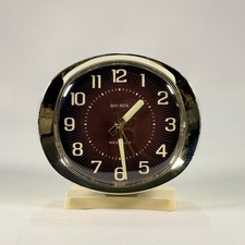 Vtg 1970s Westclox Big Ben Wind Up Alarm Clock MCM Brown Starburst Strong Lume picture