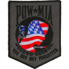 POW * MIA American Flag Sew on Iron on Embroidered Patch 2.1/2