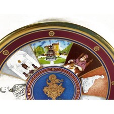 Schonwald Germany Fine Porcelain Plate with Historical Mounting Decorative Round picture