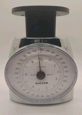 Retro Salter Chrome Kitchen Scale 6 Lbs 8 Oz Vintage Working picture