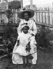 Carribean Antigua Barbuda Portrait of a teacher with pupil 1910 OLD PHOTO picture