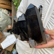 3.8lb Natural Smoky Black Quartz Crystal Cluster Raw Mineral Specimen healing picture
