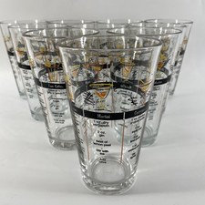 10 Vtg Libbey Mixed Drink Cocktail Recipe 16oz Pint Glass Tumbler Barware Party picture