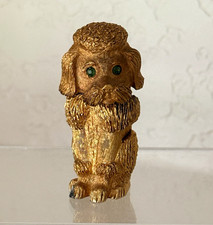 Vintage Rosenfeld Florenza Poodle Table Lighter Gold Tone Green Rhinestone Eye picture