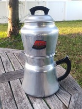 Antique New Old Stock Aluminum WearEver Six-Cup Aluminum Coffee Maker Pot #5072 picture