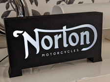NORTON Motorcycles 9-inch Light Box LED Sign 3D Printed Wall Decor Man Cave picture