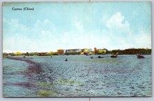 K42/ China Postcard Foreign c1910 Canton China Boats Buildings 203 picture