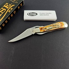 Case XX USA 6.5 Burnt BONE STAG Stainless Russlock Pocket Knife 65303 New picture