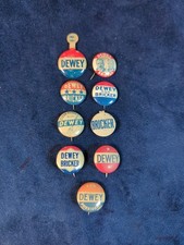 Lot 9 Dewey Bricker Campaign Buttons Pins picture