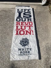 2025 March For Life White Rose Resistance Event Used Double-Sided Pole Banner picture