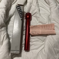 Red NOS W/ Box Flyer Red Maglite Flashlight Professional Adjustable Beam 3 Cell picture