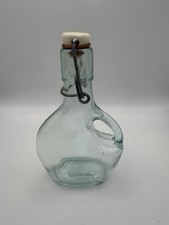 Vintage Vetreria Etrusca Glass Bottle w/Metal Clasp Stopper 200 ml Made In USA picture