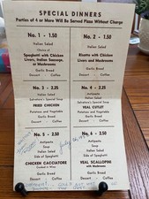 Vintage 1940s Salvatores Continental Cafe Menu Long Beach California Featuring I picture