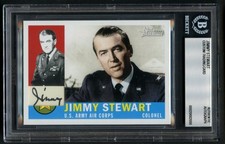 Jimmy Stewart signed autograph Custom Cut US Air Corps. Colonel BAS Slabbed picture