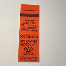 Sundowner Motor Inn Seaside, OR 97138 AAA Vintage Matchbook Cover 4MB124-5 picture