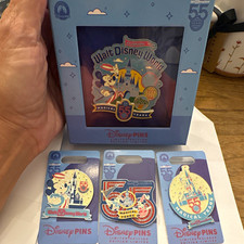 Disney Walt Disney World 55th Anniversary Mickey Mouse Glitter Limited Pin Set picture