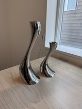 Georg Jensen Denmark Cobra Candle Holder Set - 1 Large & 1 Small - Read picture