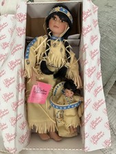Paradise Galleries Indian Doll W/ Papoose. Spotless In Box. Premiere Edition 16” picture